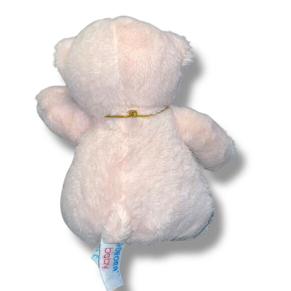 Aurora Baby Quizzies Plush Bear Rattle Stuffed Animal Embroidered Eyes Nose 6" - Picture 5 of 11